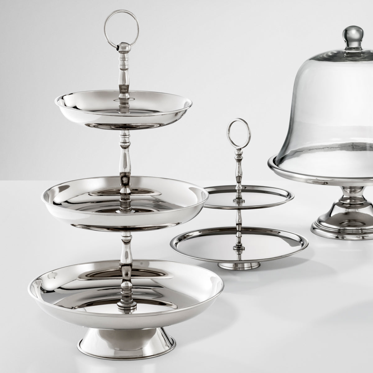 Silver Triple Cake Stand Oriole | Eichholtz Miami