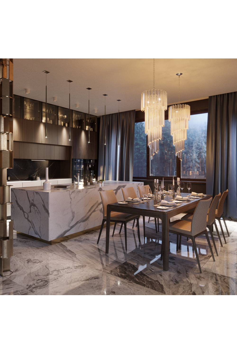 Tapered Glass Chandelier Trapani | Eichholtz Miami