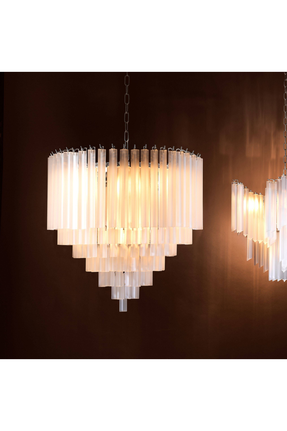 Nickel Frosted Glass Chandelier Nova | Eichholtz Miami