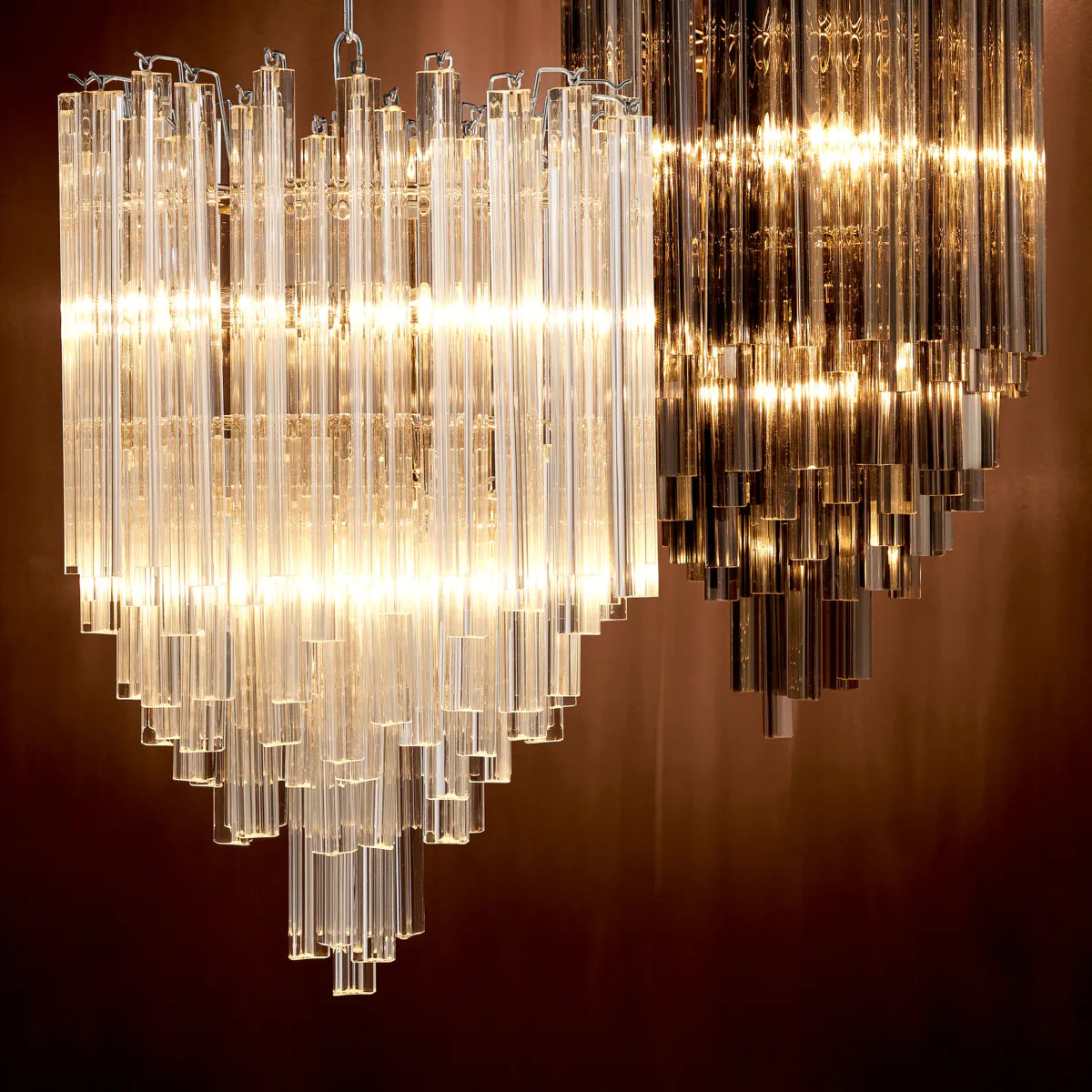 Tapered Glass Rods Chandelier Salerno | Eichholtz Miami