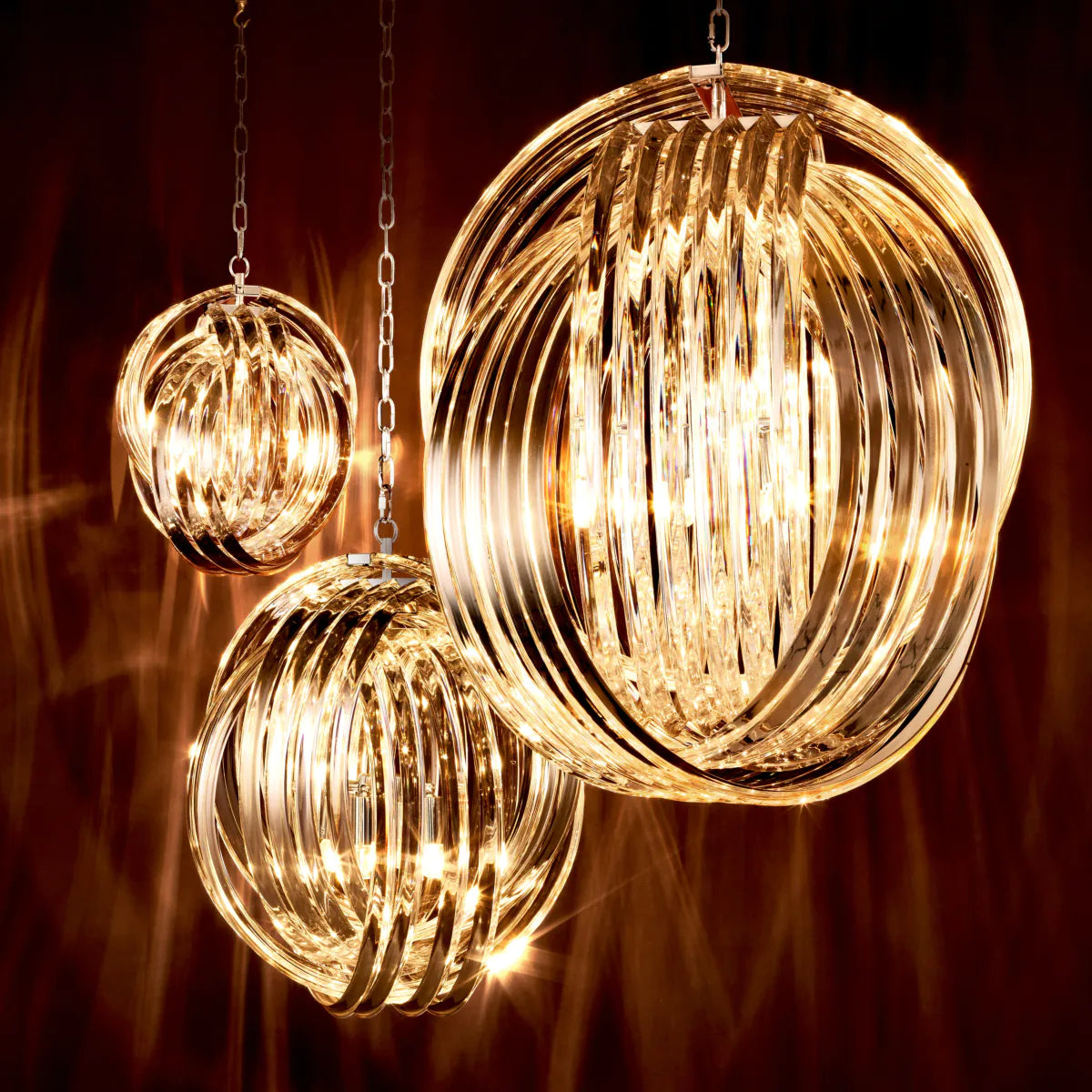 Lucite Loop Chandelier Marco Polo | Eichholtz Miami