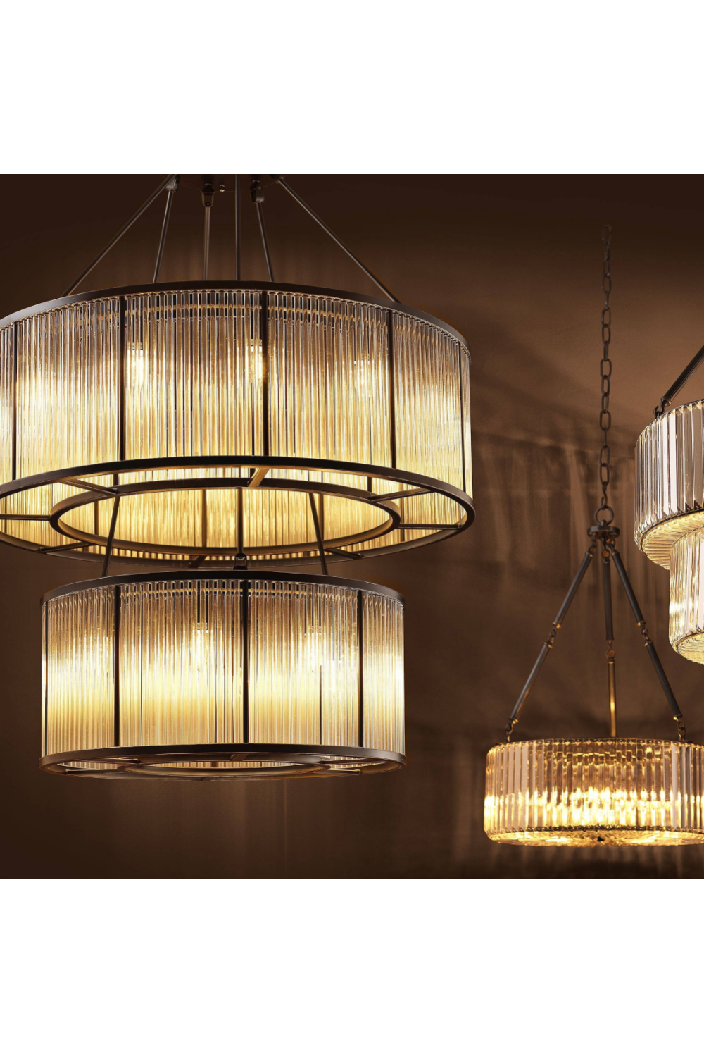 Bronze Glass Chandelier Bernardi | Eichholtz Miami