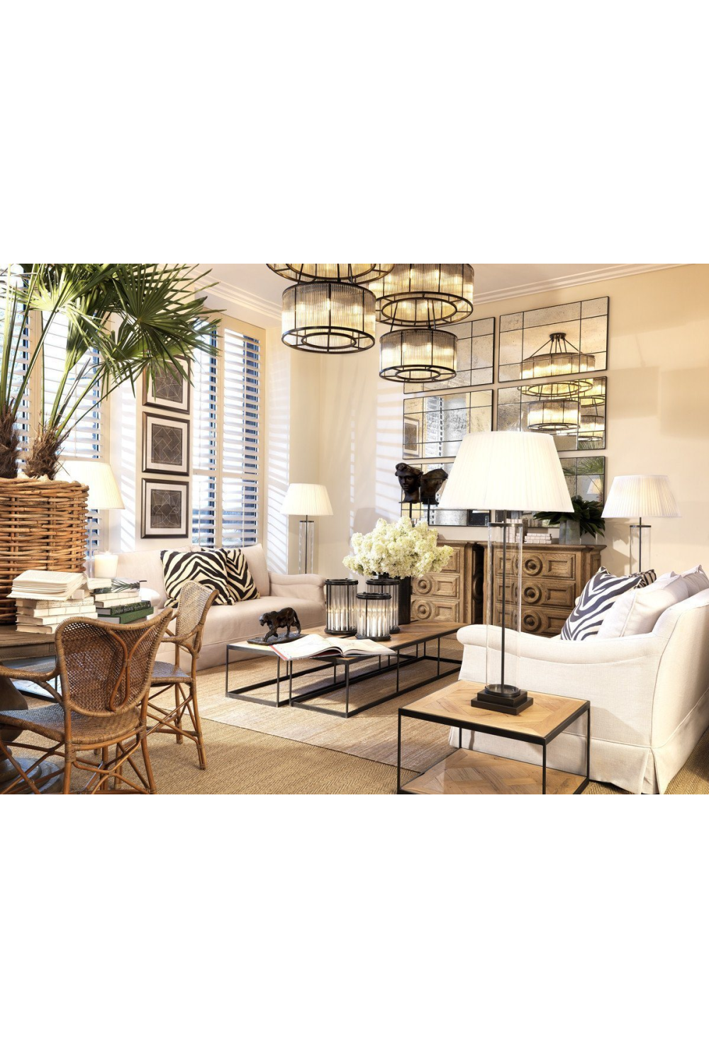 Bronze Glass Chandelier Bernardi | Eichholtz Miami