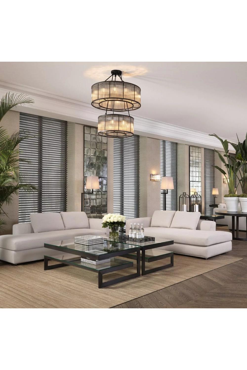 Bronze Glass Chandelier Bernardi | Eichholtz Miami