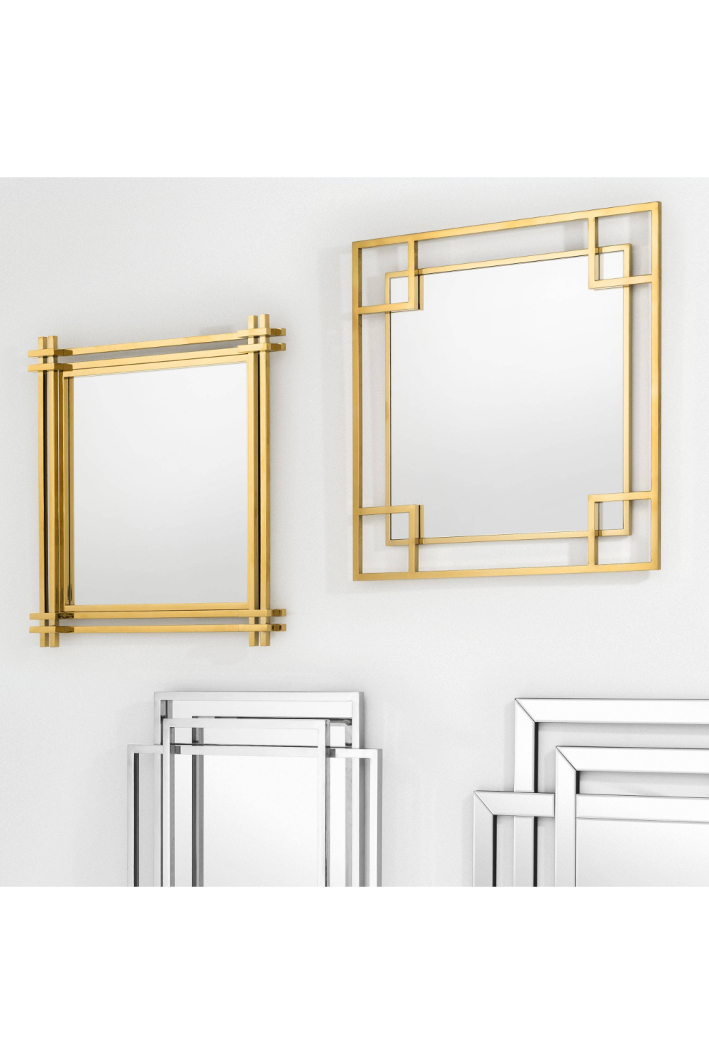 Art Deco Gold Geometric Frame Mirror | Eichholtz Morris | Eichholtz Miami