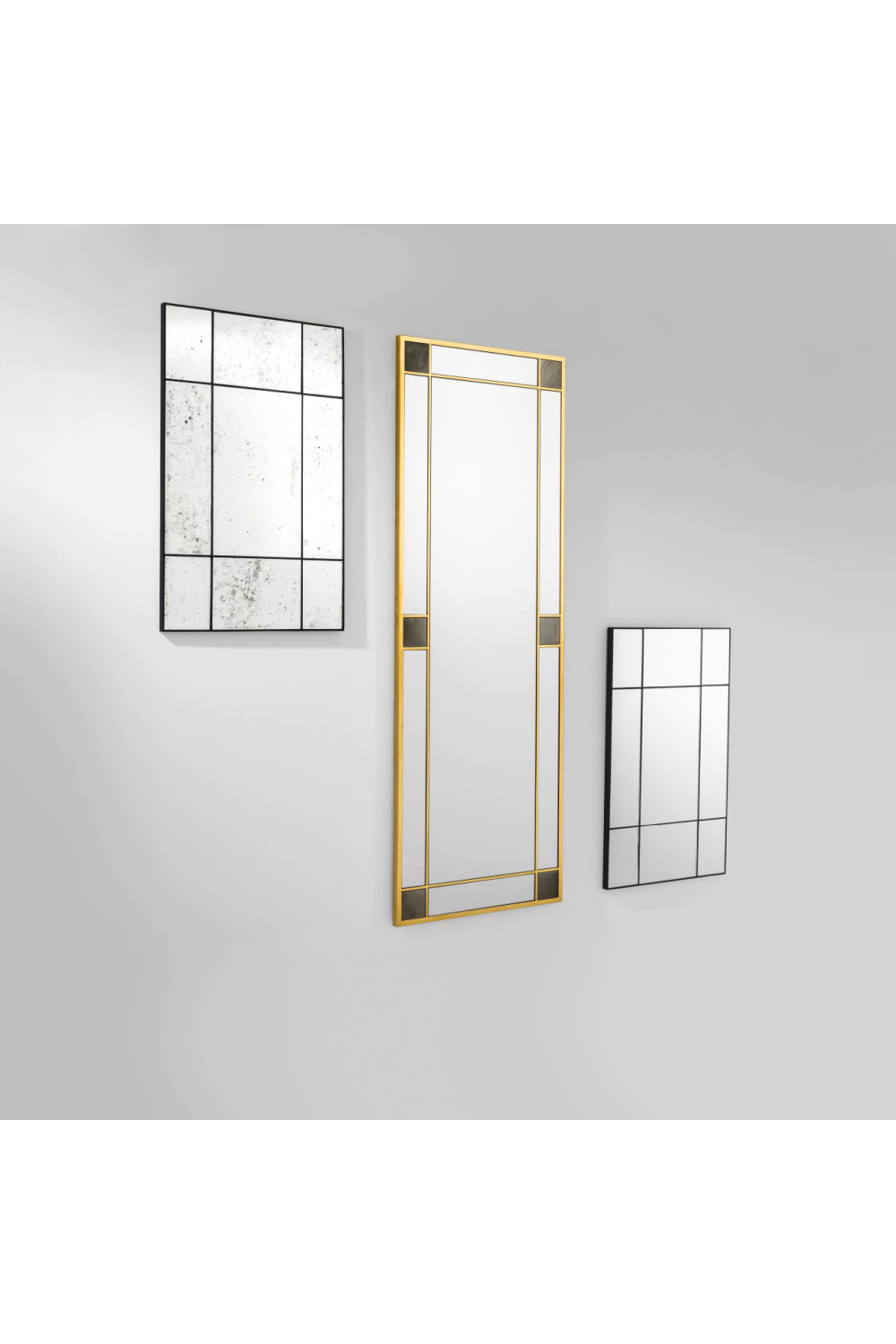 Black Frame Antique Mirror Mountbatten | Eichholtz Miami