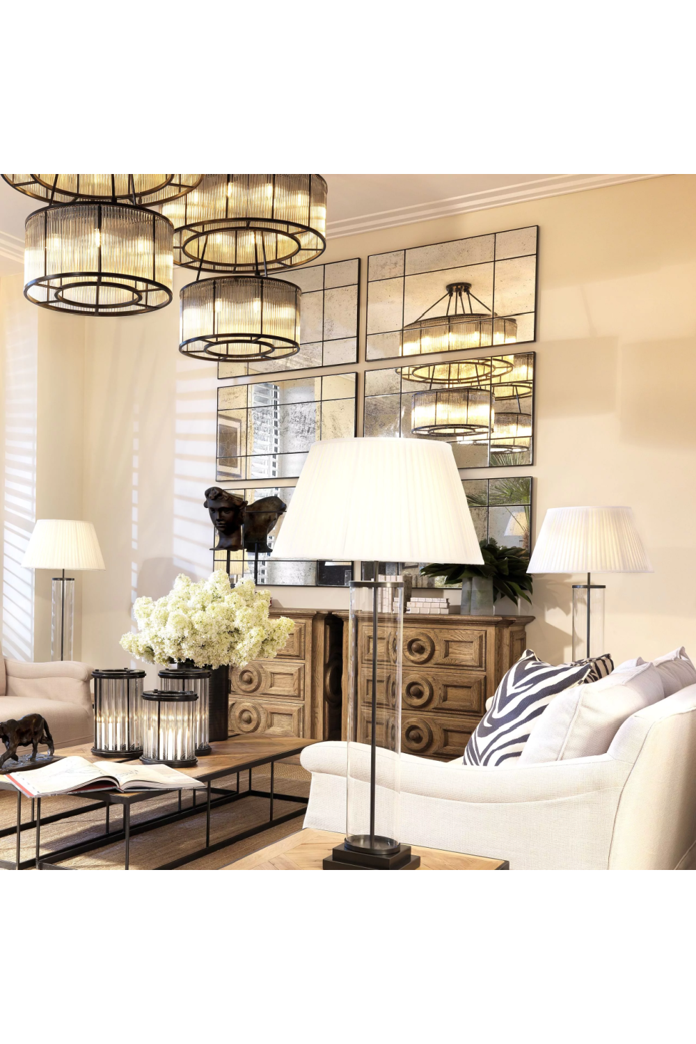 Black Frame Antique Mirror Mountbatten | Eichholtz Miami