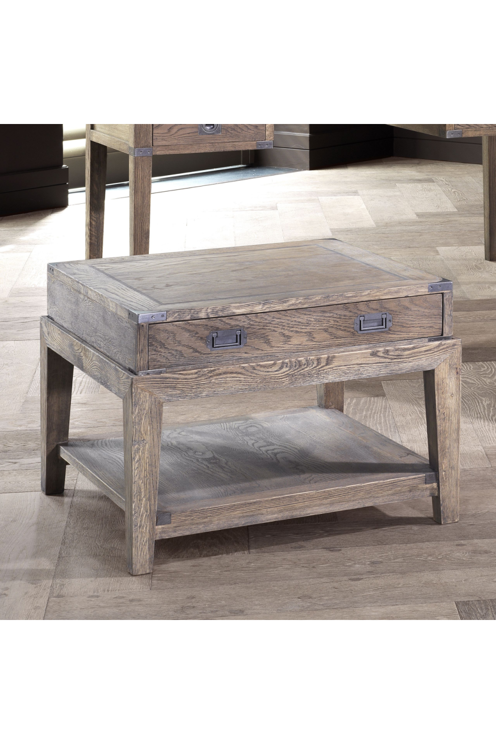 Smoked Oak Side Table Military | Eichholtz Miami