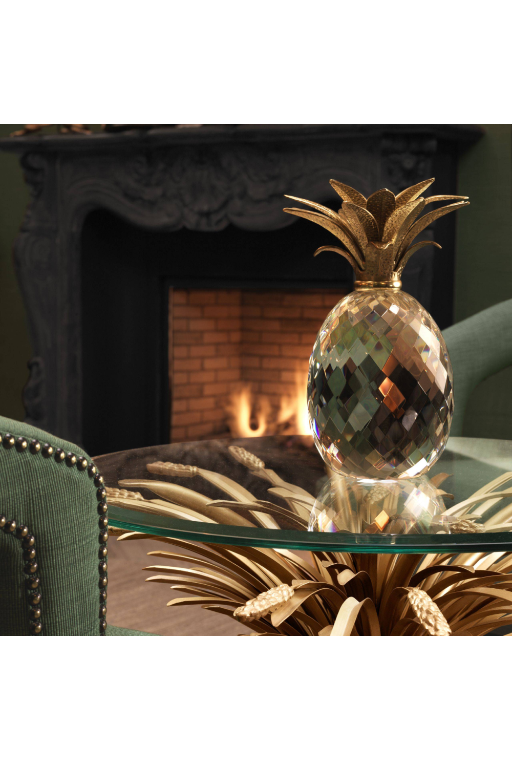 Brass Crystal Glass Pineapple | Eichholtz Miami
