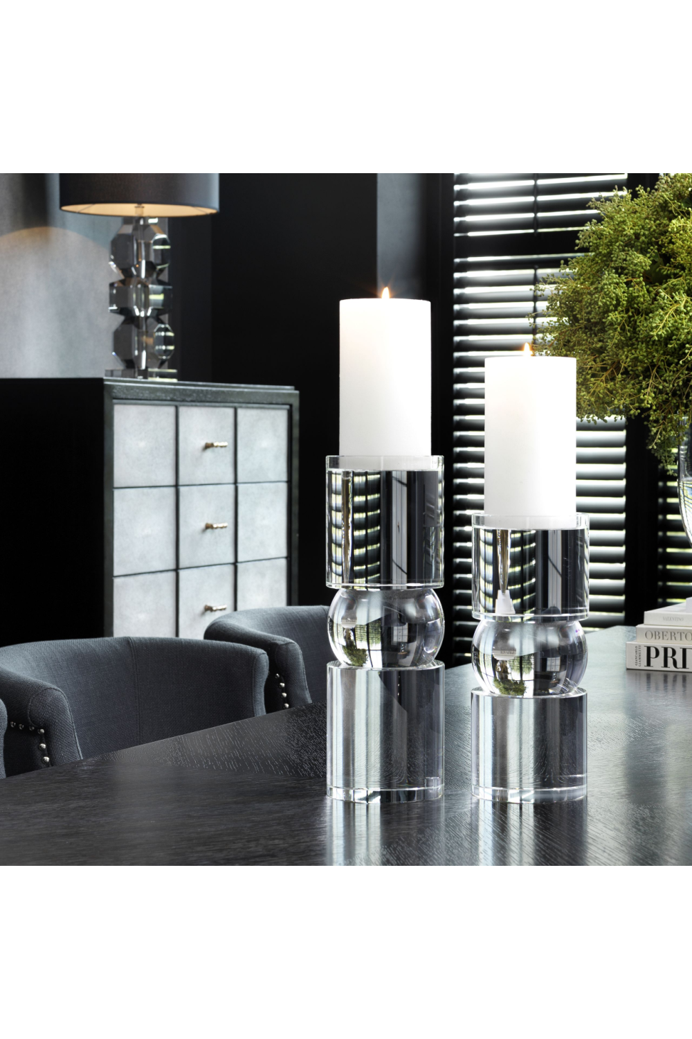 Crystal Candle Holder L Earls Court | Eichholtz Miami
