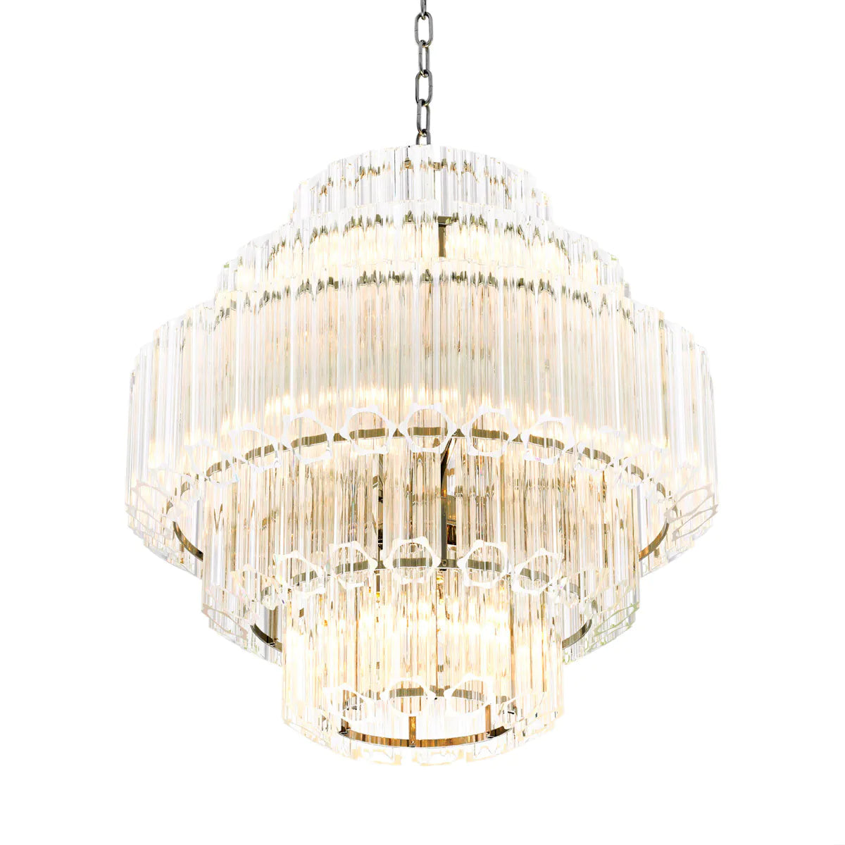 Cascading Bevelled Glass Chandelier Vittoria | Eichholtz Miami