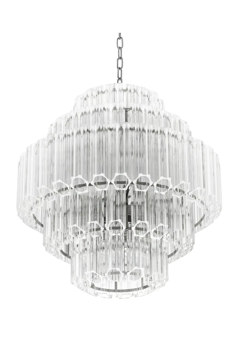 Cascading Bevelled Glass Chandelier Vittoria | Eichholtz Miami