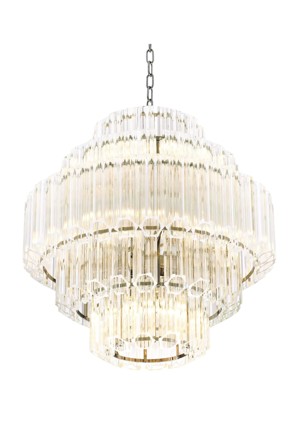 Cascading Bevelled Glass Chandelier Vittoria | Eichholtz Miami