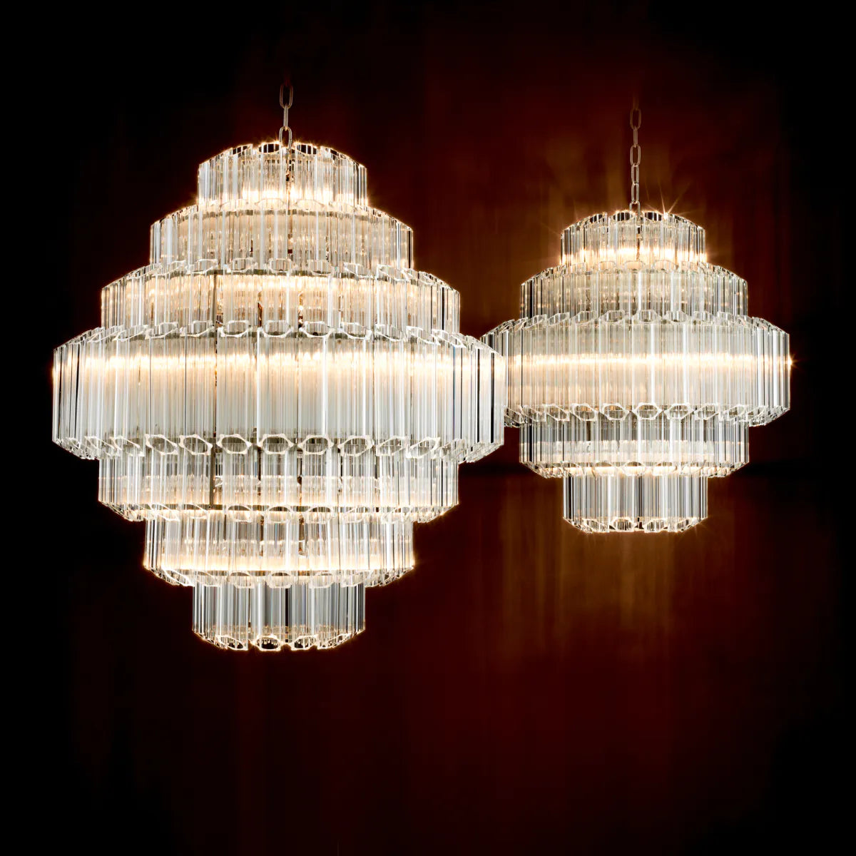 Cascading Bevelled Glass Chandelier Vittoria | Eichholtz Miami