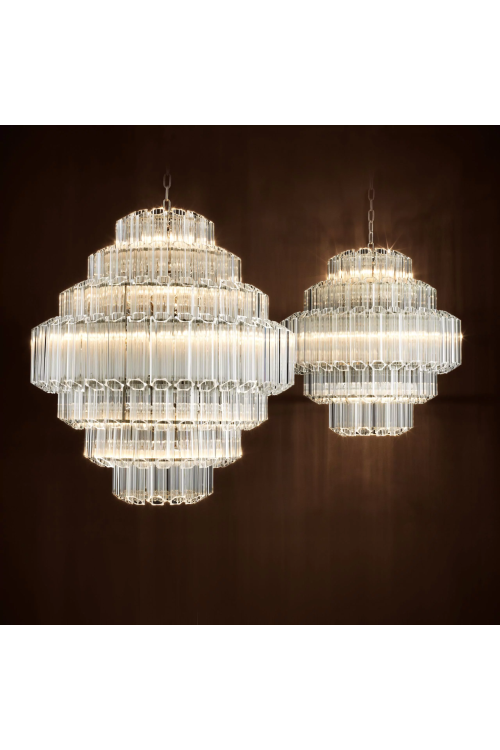 Cascading Bevelled Glass Chandelier Vittoria | Eichholtz Miami