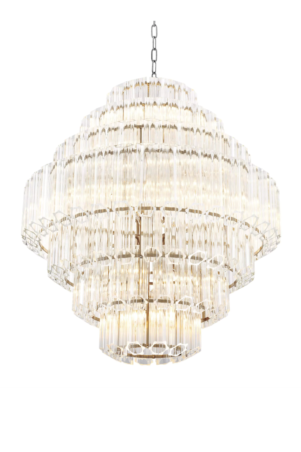 Cascading Bevelled Glass Chandelier Vittoria | Eichholtz Miami