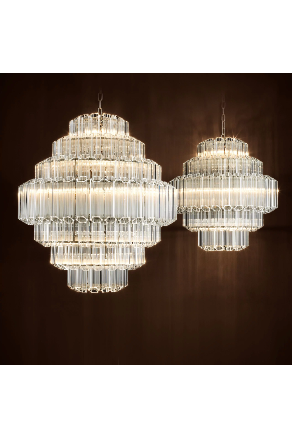 Cascading Bevelled Glass Chandelier Vittoria | Eichholtz Miami