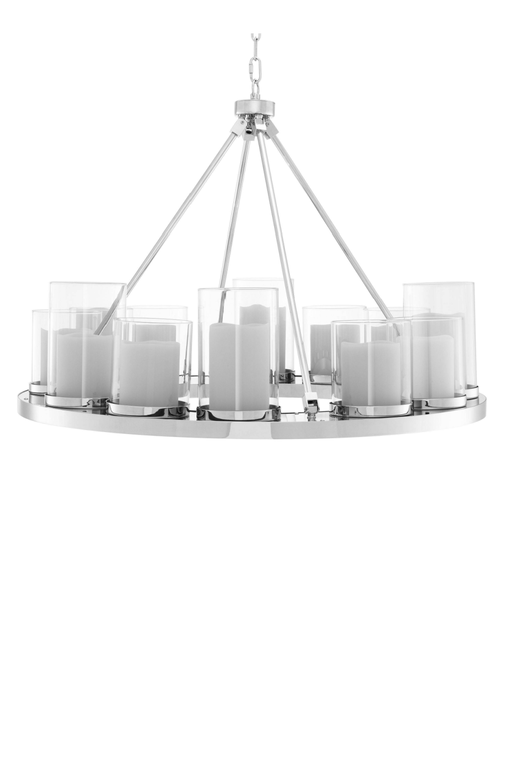 Polished Steel Chandelier Summit Round | Eichholtz Miami