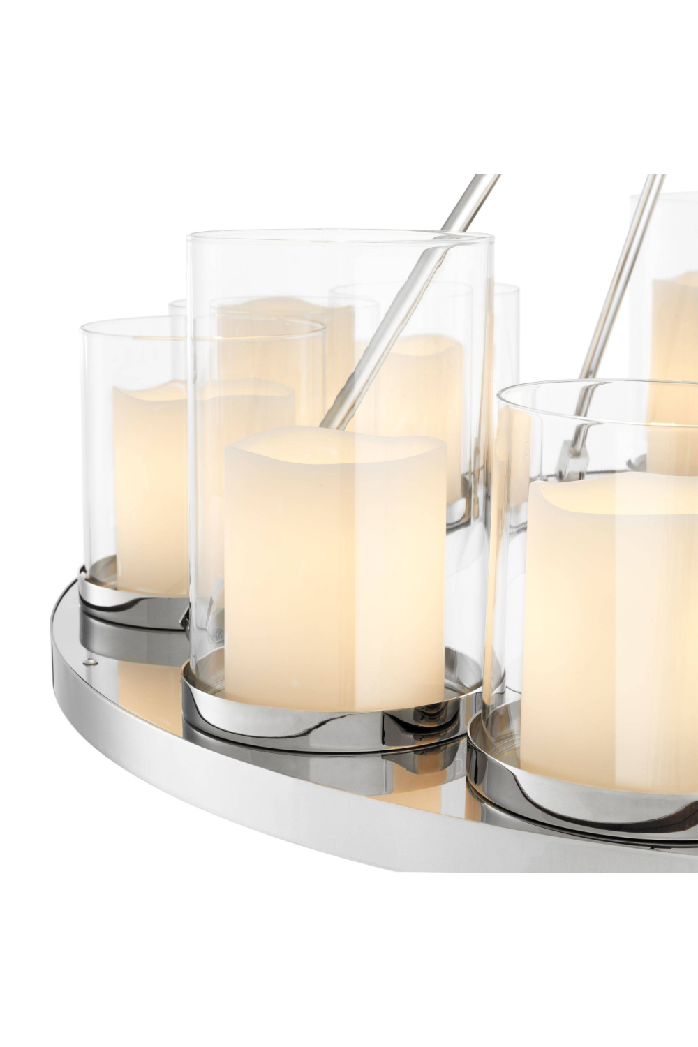 Polished Steel Chandelier Summit Round | Eichholtz Miami