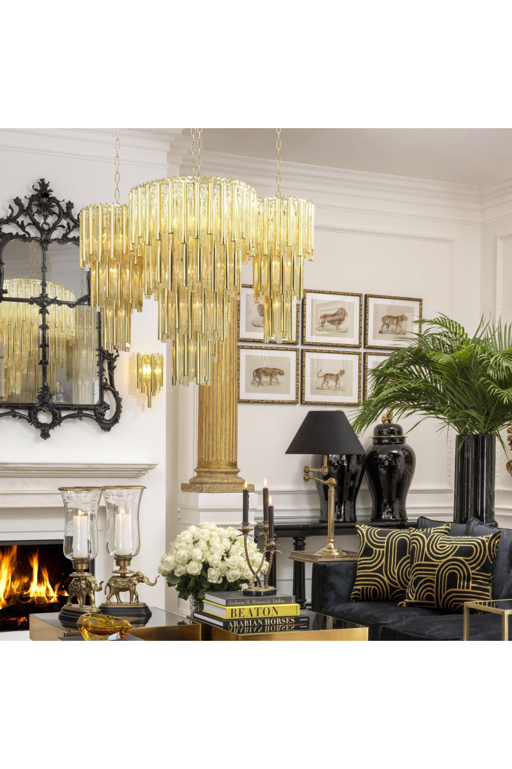 Gold Tiered Glass Chandelier Gigi S | Eichholtz Miami
