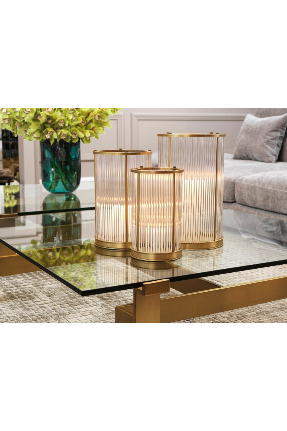 Cylindrical Glass Hurricane S Mayson | Eichholtz Miami