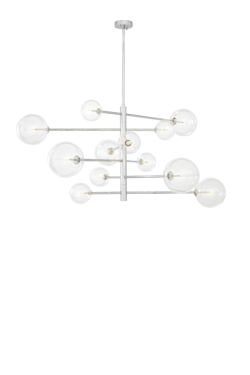 Clear Glass Chandelier Argento L | Eichholtz Miami