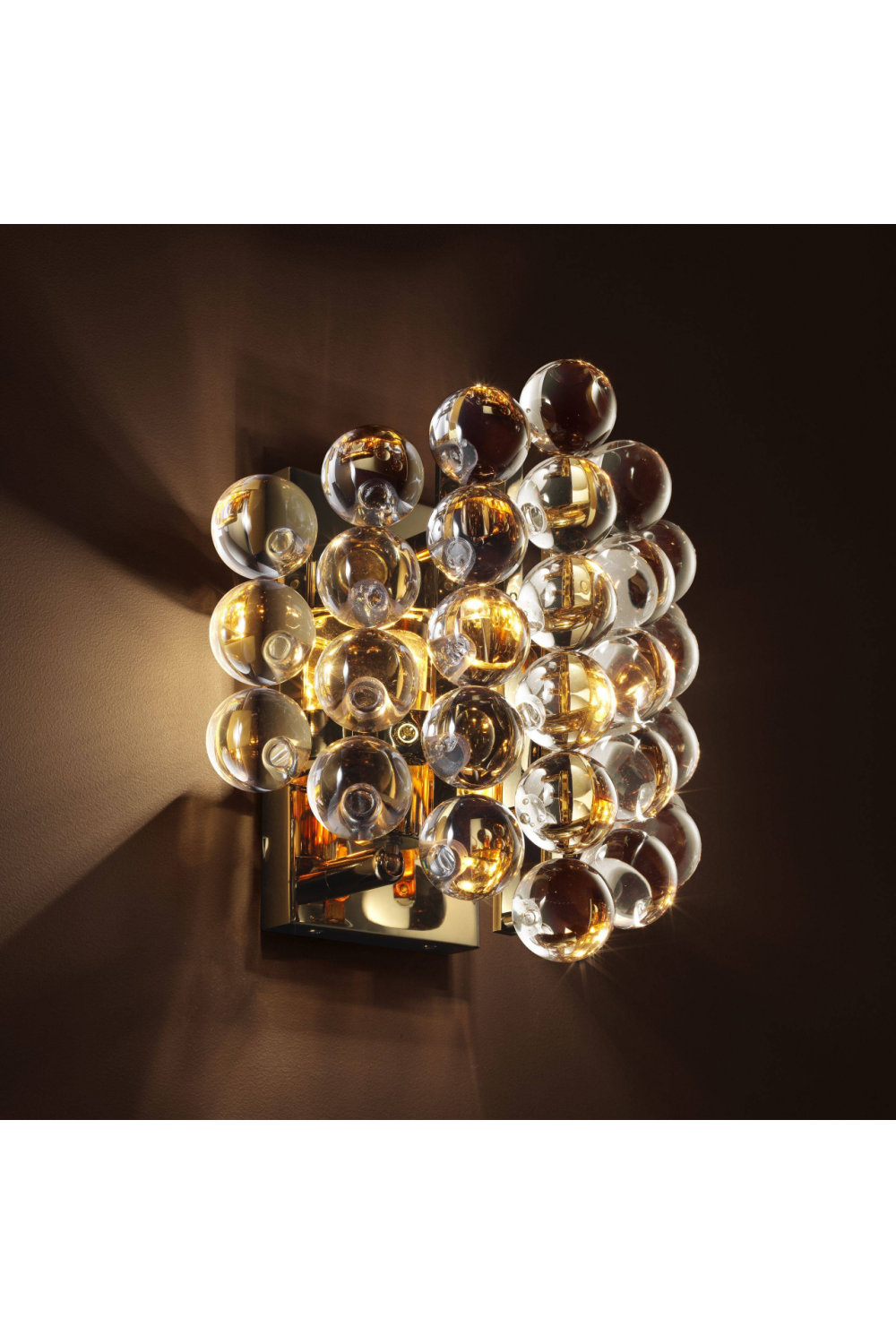 Golden Glass Wall Lamp Mylo | Eichholtz Miami