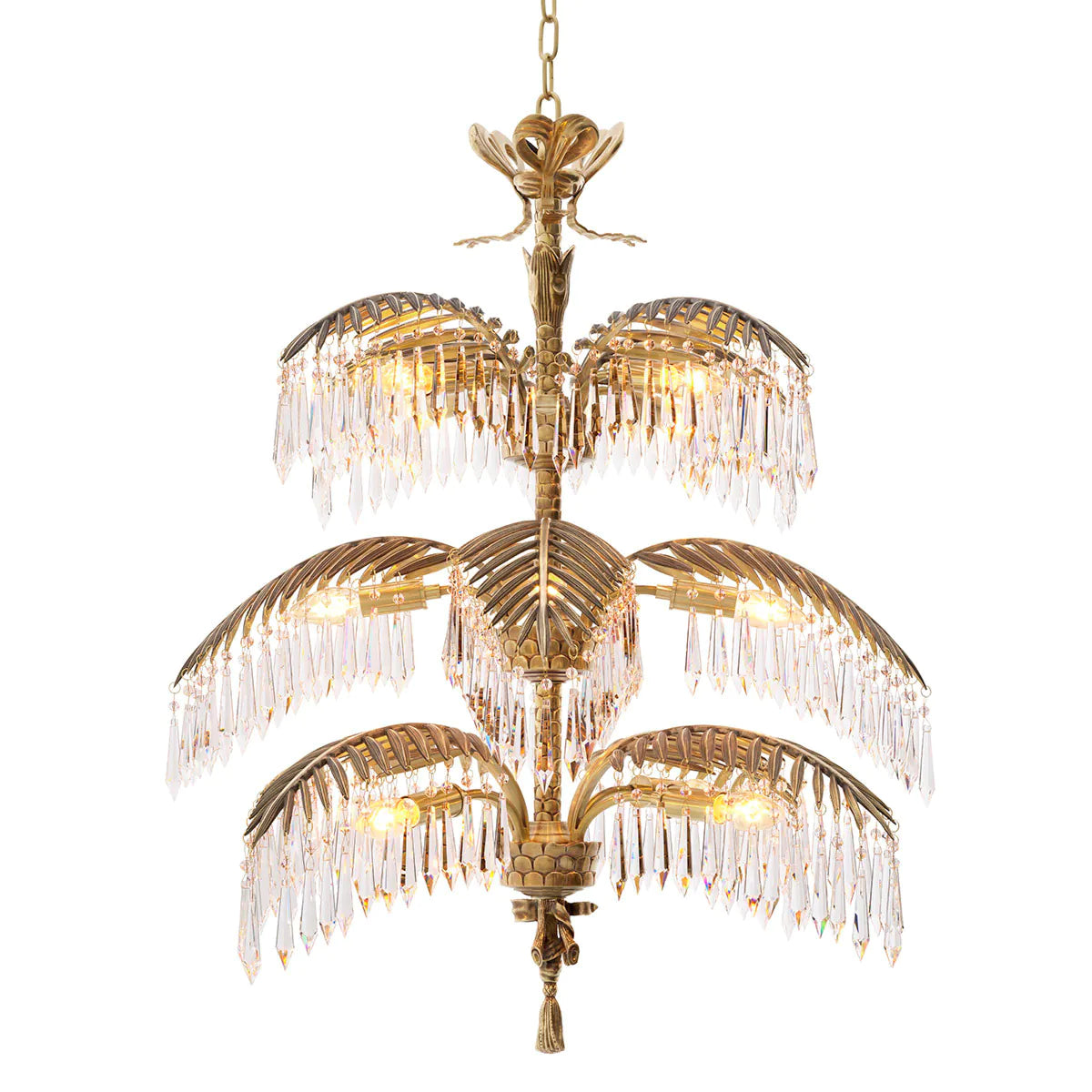 Golden Art Deco Chandelier Hildebrandt | Eichholtz Miami