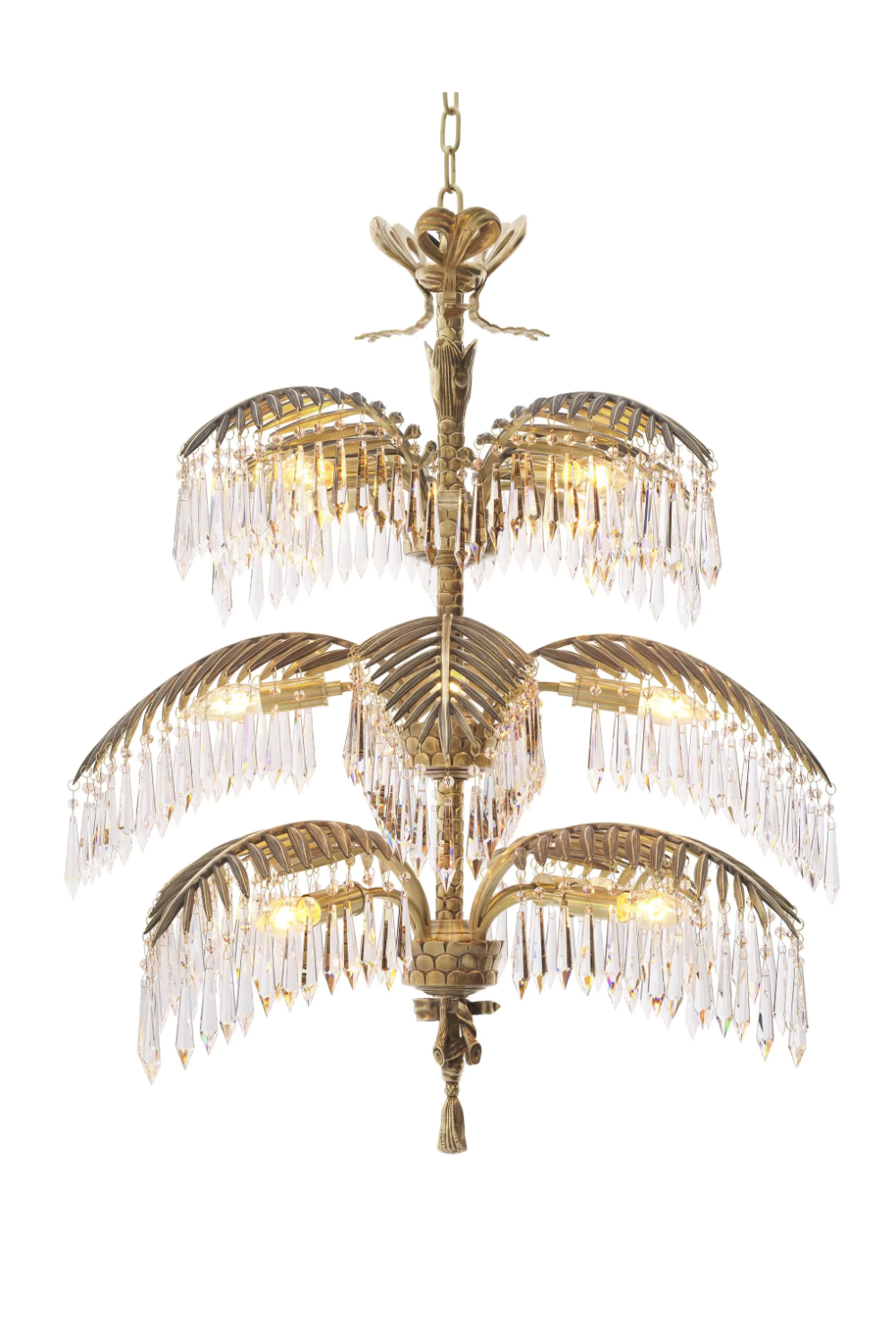 Golden Art Deco Chandelier Hildebrandt | Eichholtz Miami