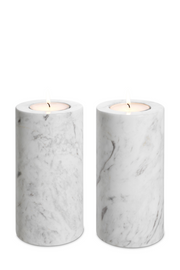 White Marble Tealight Holders (2) Tobor | Eichholtz Miami