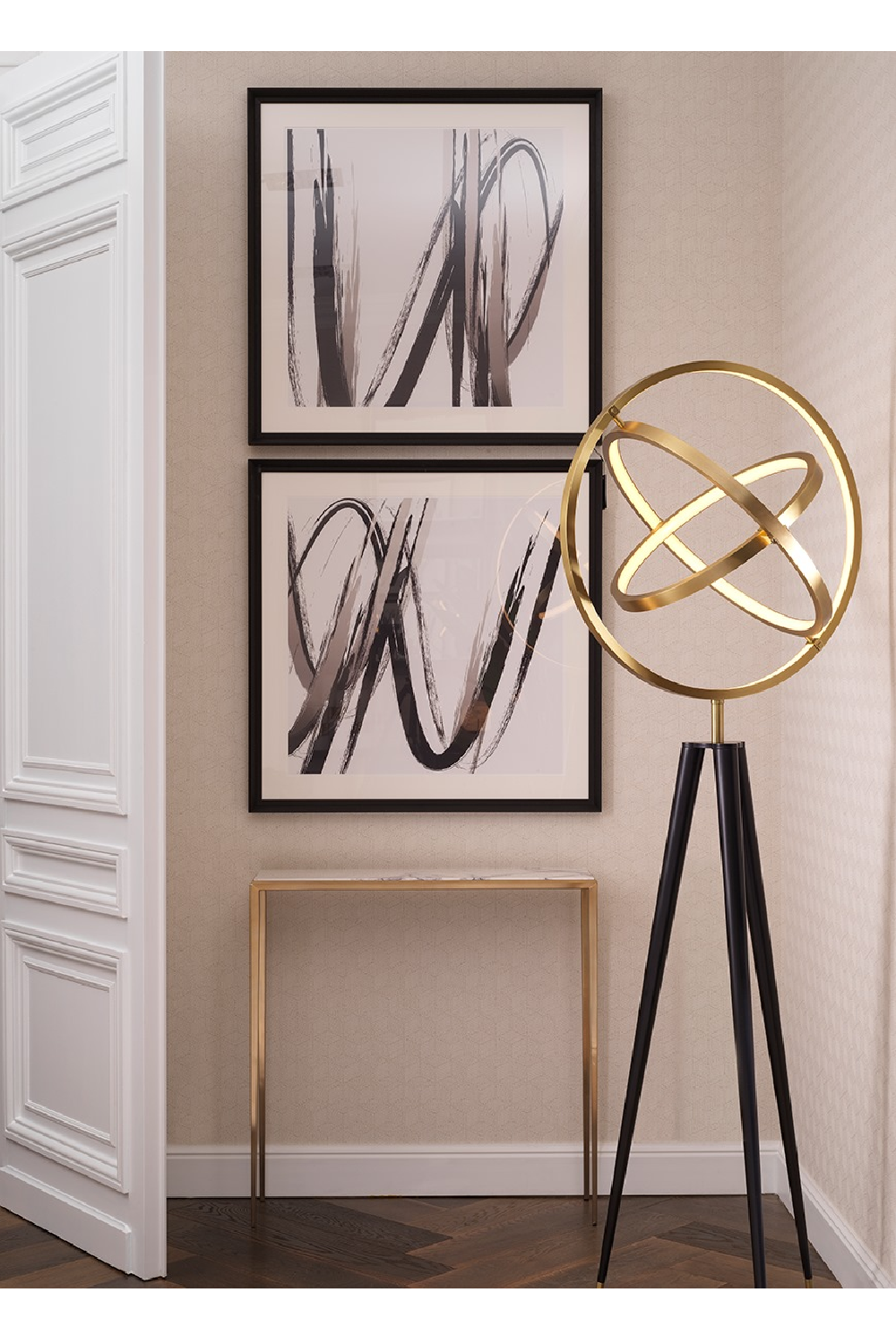 Brass Antique Floor Lamp Cassini | Eichholtz Miami