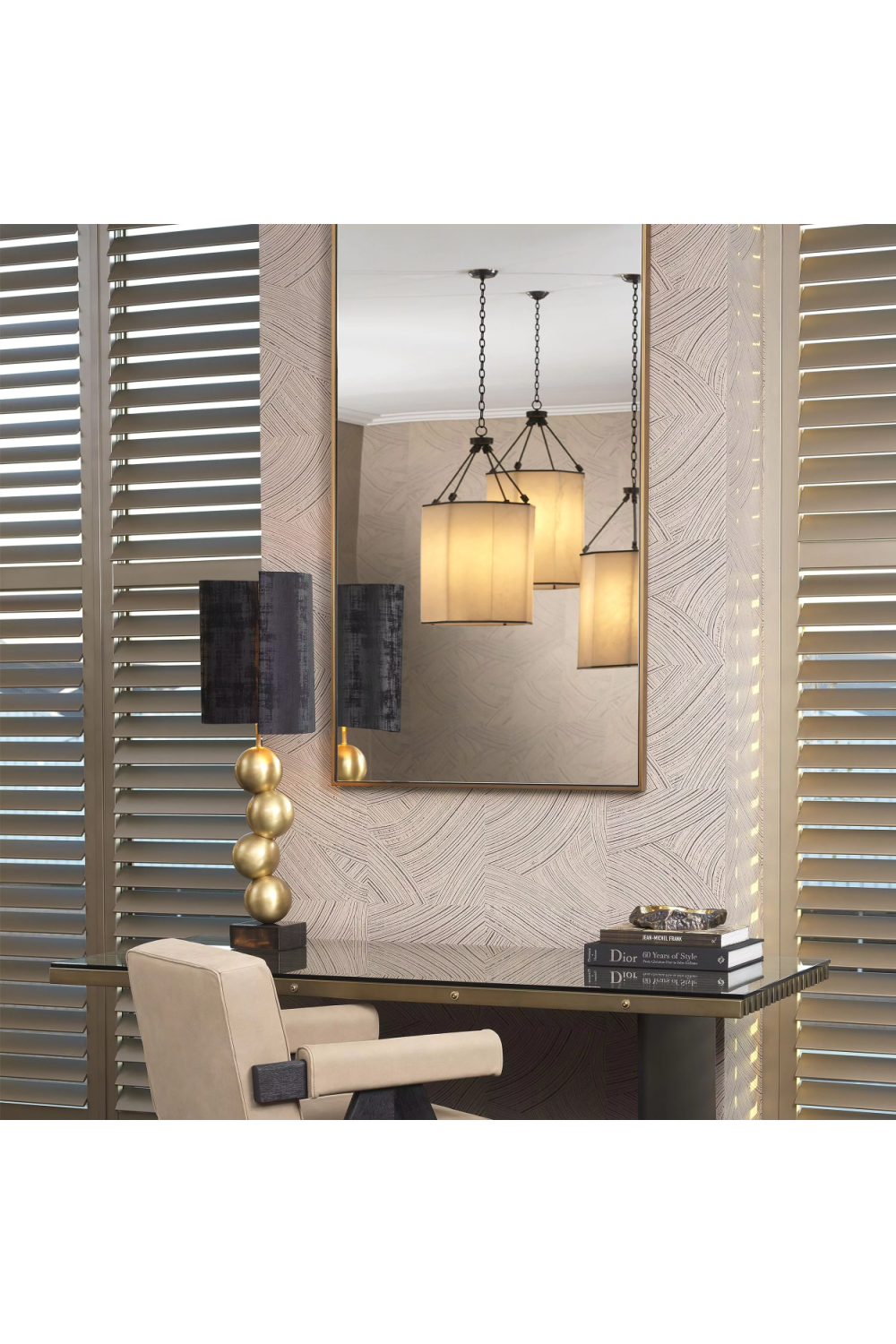 Brushed Brass Mirror Redondo | Eichholtz Miami