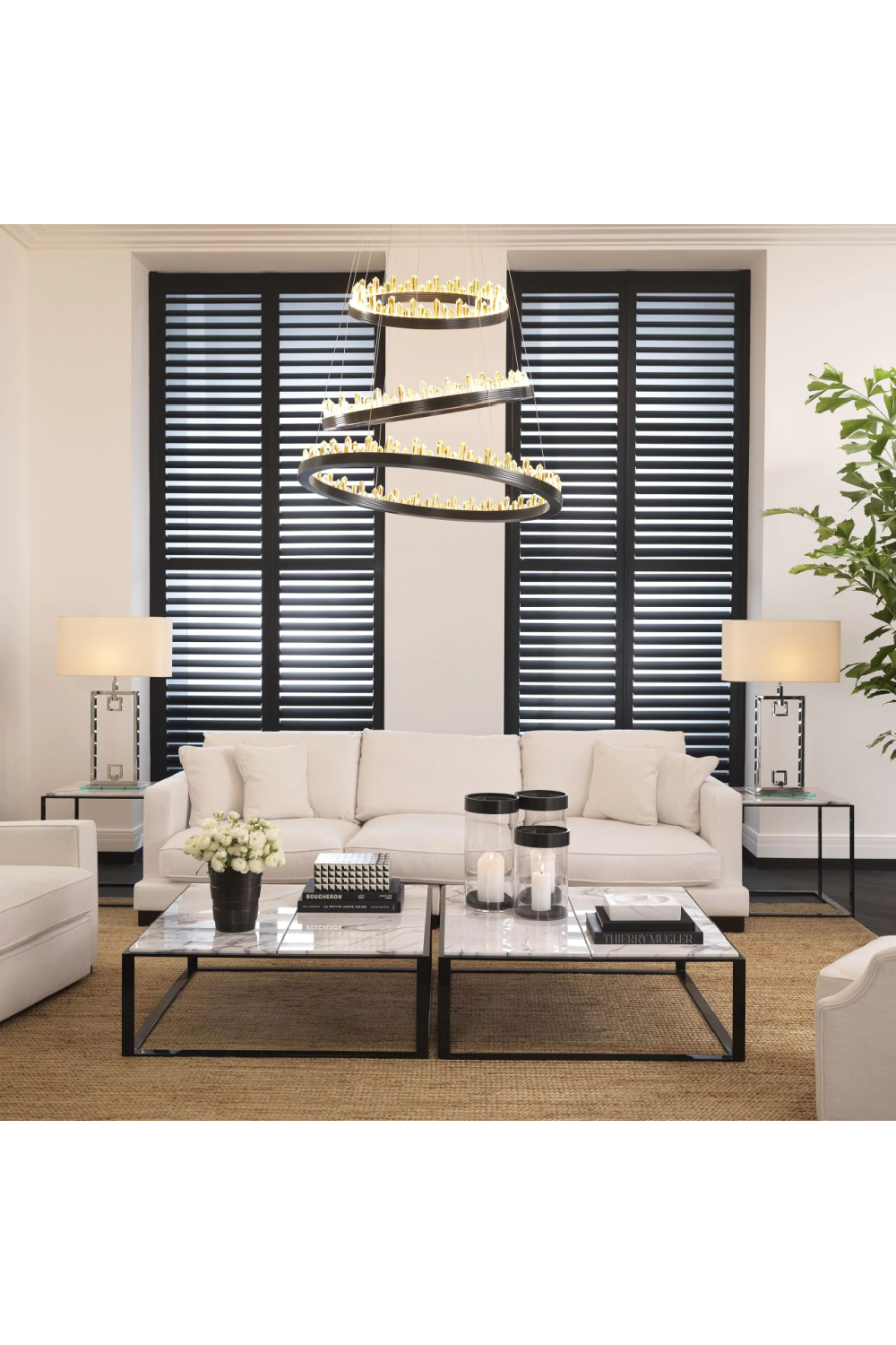 Bronze Crystal Glass Chandelier Randall| Eichholtz Miami