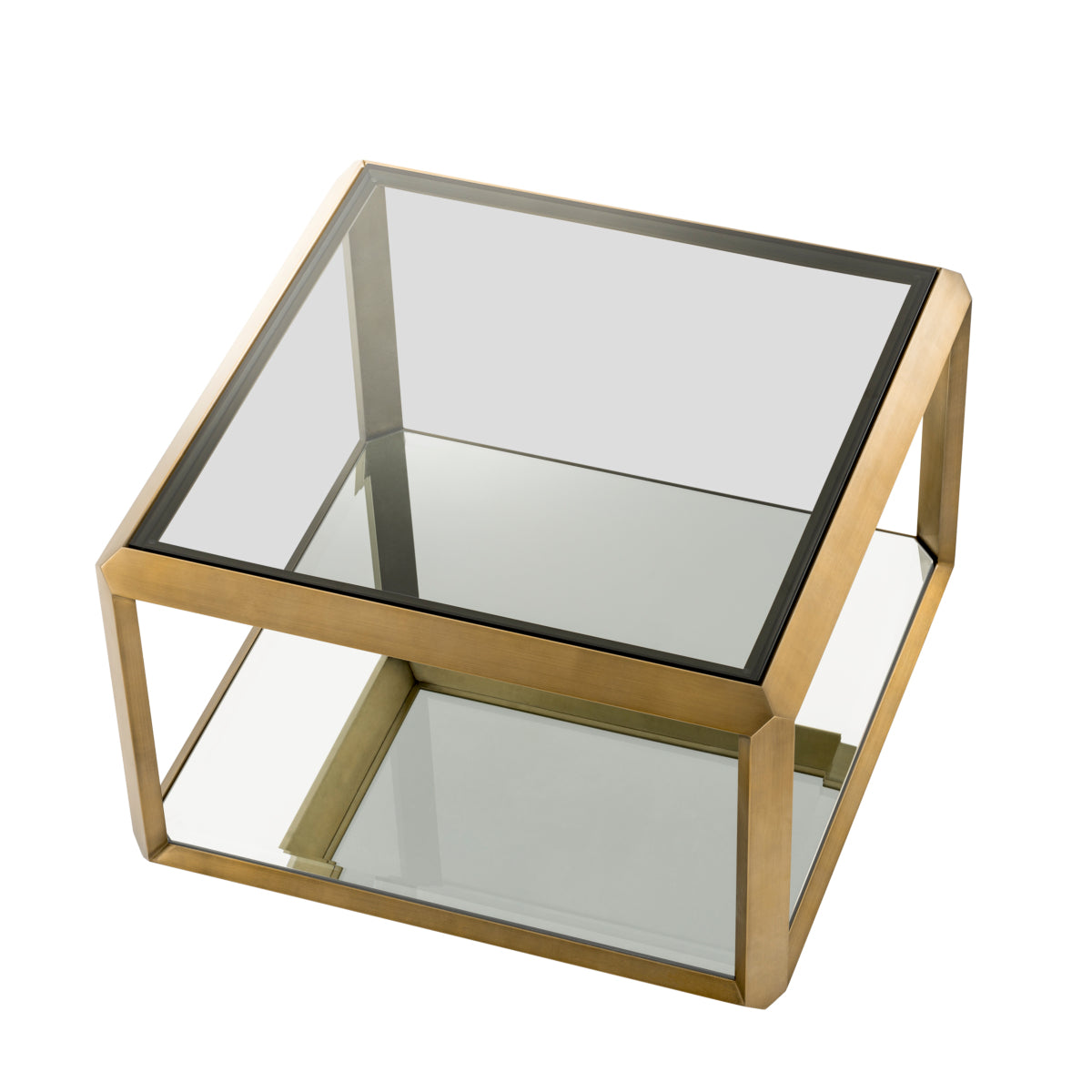 Brass Glass Box Side Table | Eichholtz Callum | Eichholtz Miami
