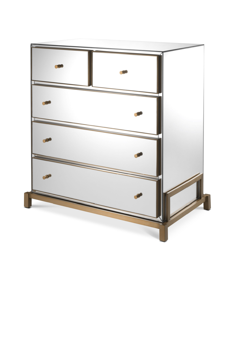 5 Drawer Mirror Glass Dresser Clarington | Eichholtz Miami