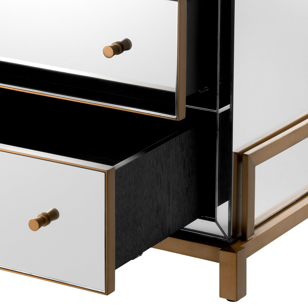 5 Drawer Mirror Glass Dresser Clarington | Eichholtz Miami