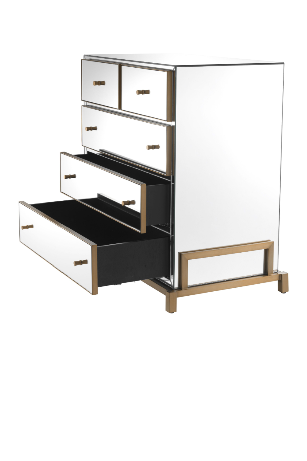 5 Drawer Mirror Glass Dresser Clarington | Eichholtz Miami