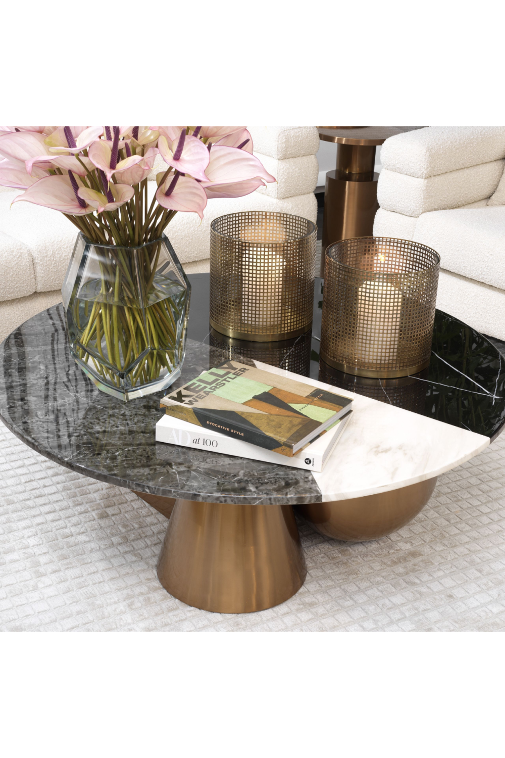 Copper Marble Coffee Table Tricolori | Eichholtz Miami