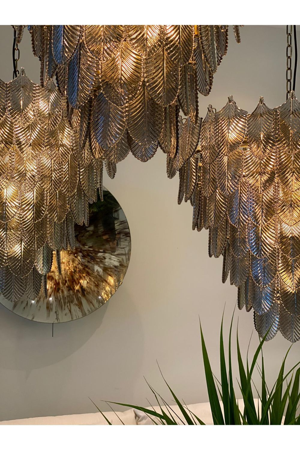 Smoked Glass Layered Chandelier Verbier | Eichholtz Miami