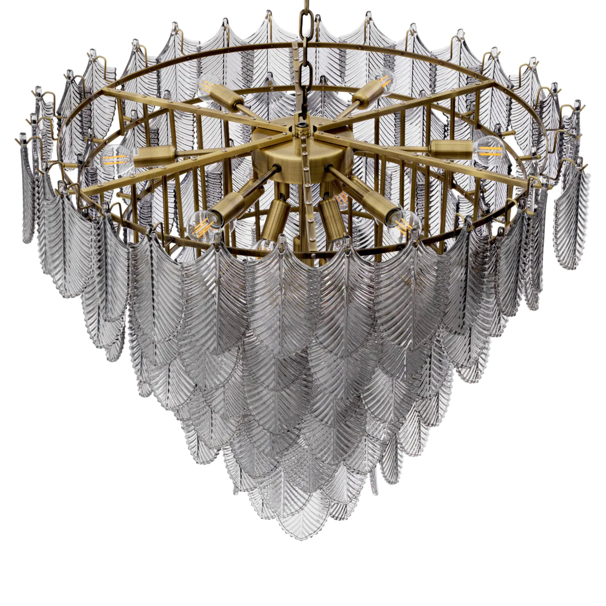 Smoked Glass Layered Chandelier Verbier | Eichholtz Miami