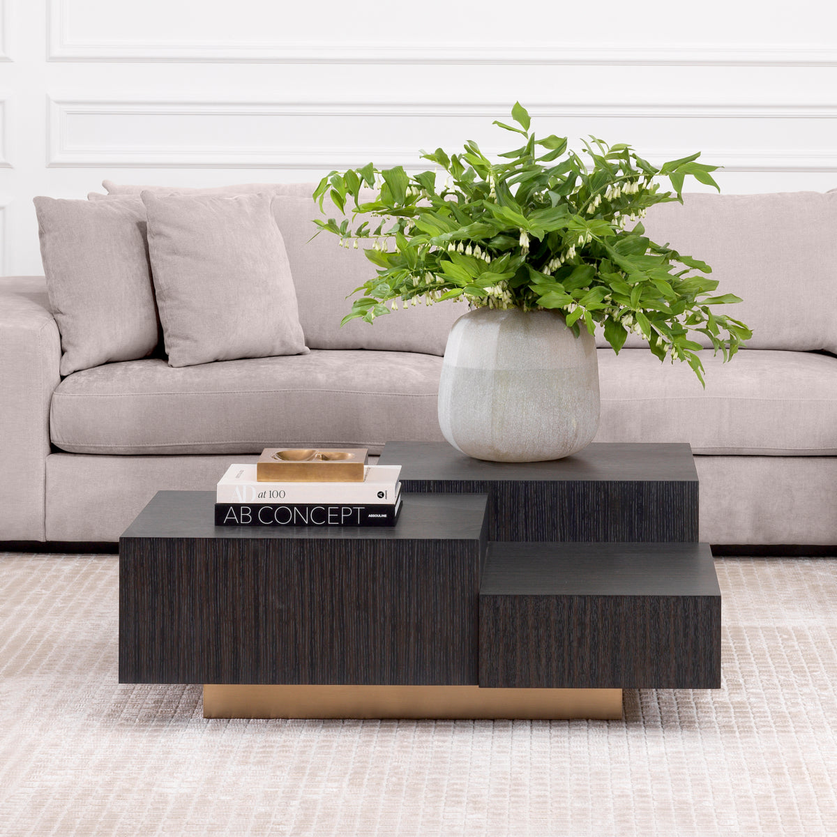 Oak Geometrical Coffee Table Nerone | Eichholtz Miami
