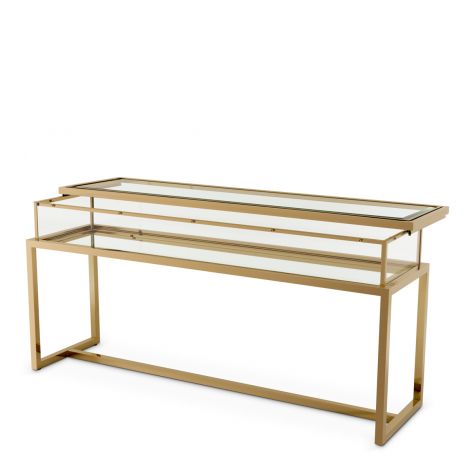 Sliding-Top Brass Console Table Harvey | Eichholtz Miami