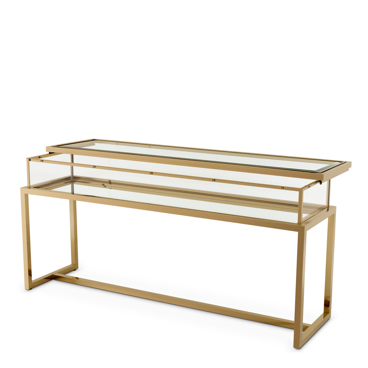 Sliding-Top Brass Console Table Harvey | Eichholtz Miami