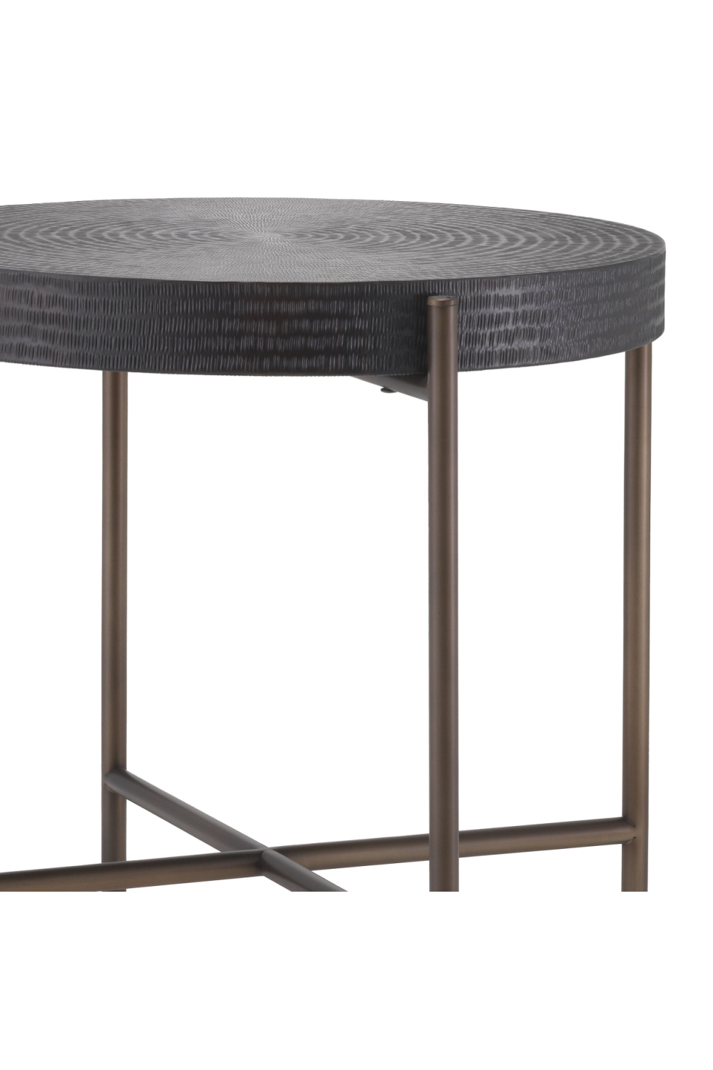 Round Gunmetal Side Table Nikos | Eichholtz Miami