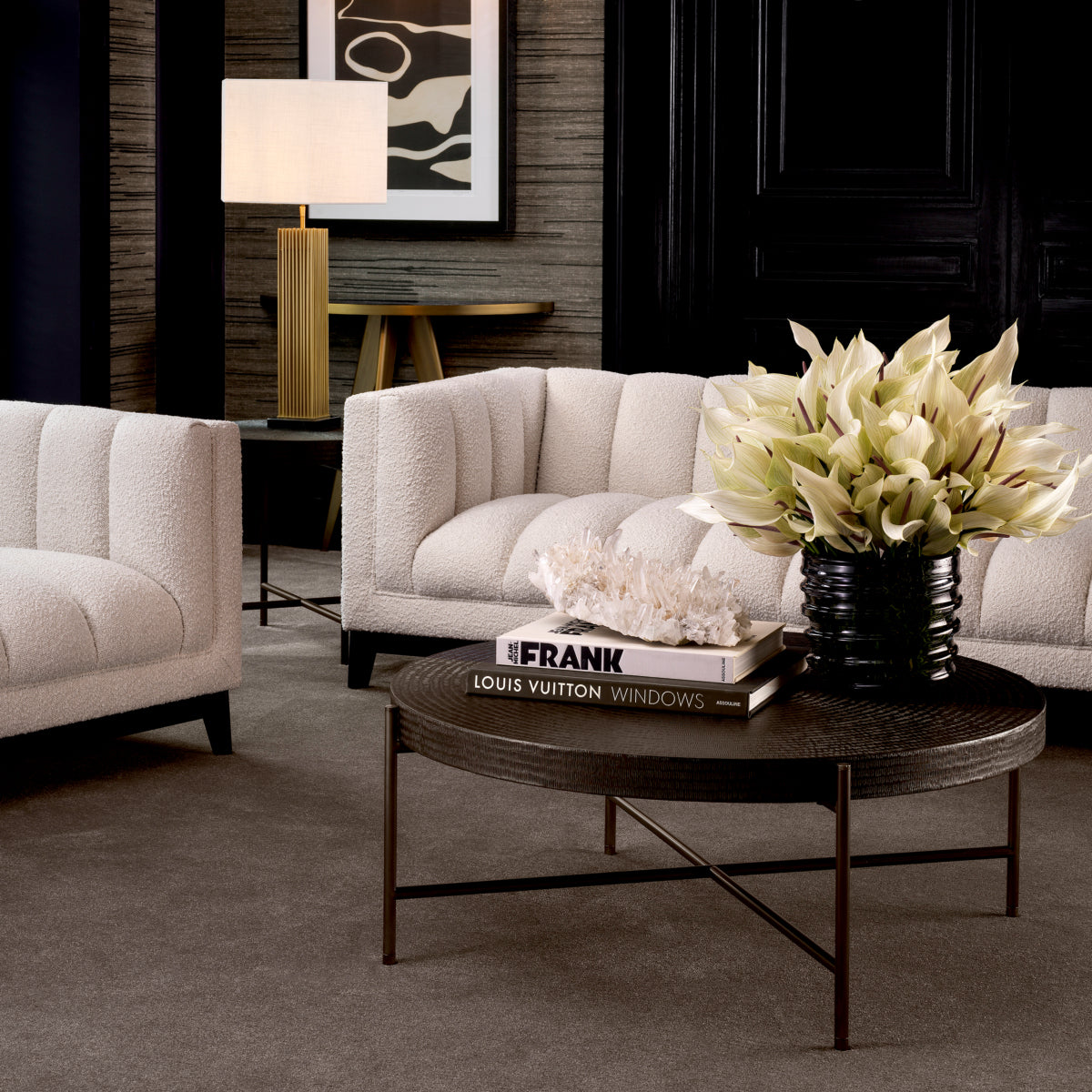 Round Gunmetal Coffee Table Nikos | Eichholtz Miami