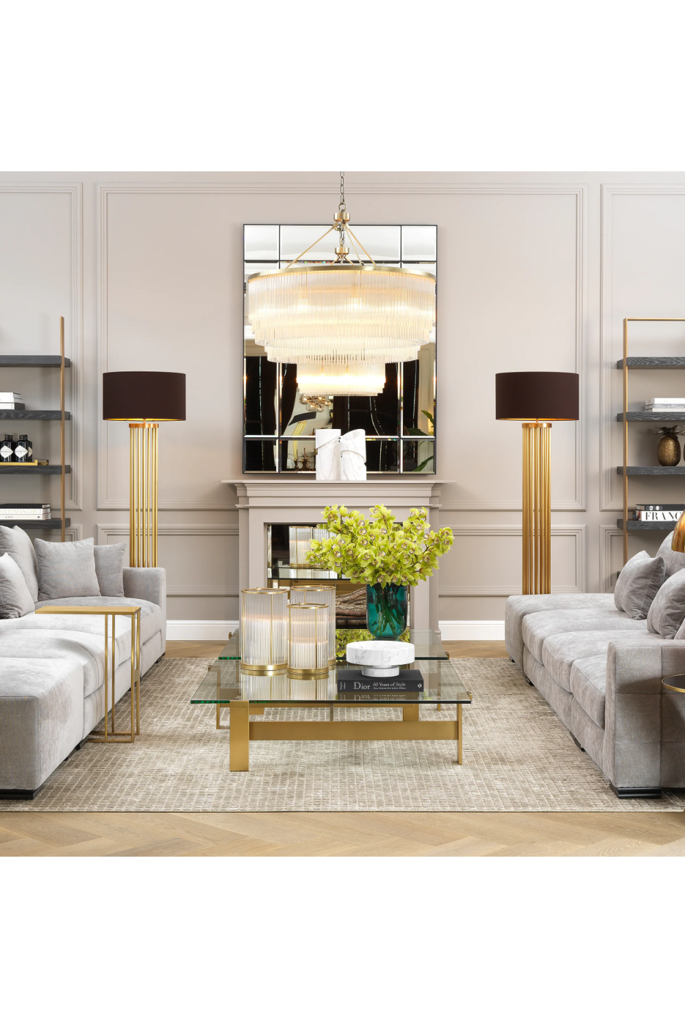 Glass Layered Chandelier L Hector | Eichholtz Miami