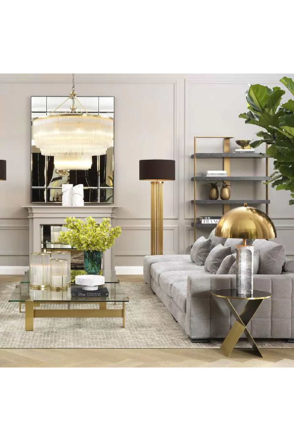 Metal Framed 6-Shelf Bookcase Geo | Eichholtz Miami