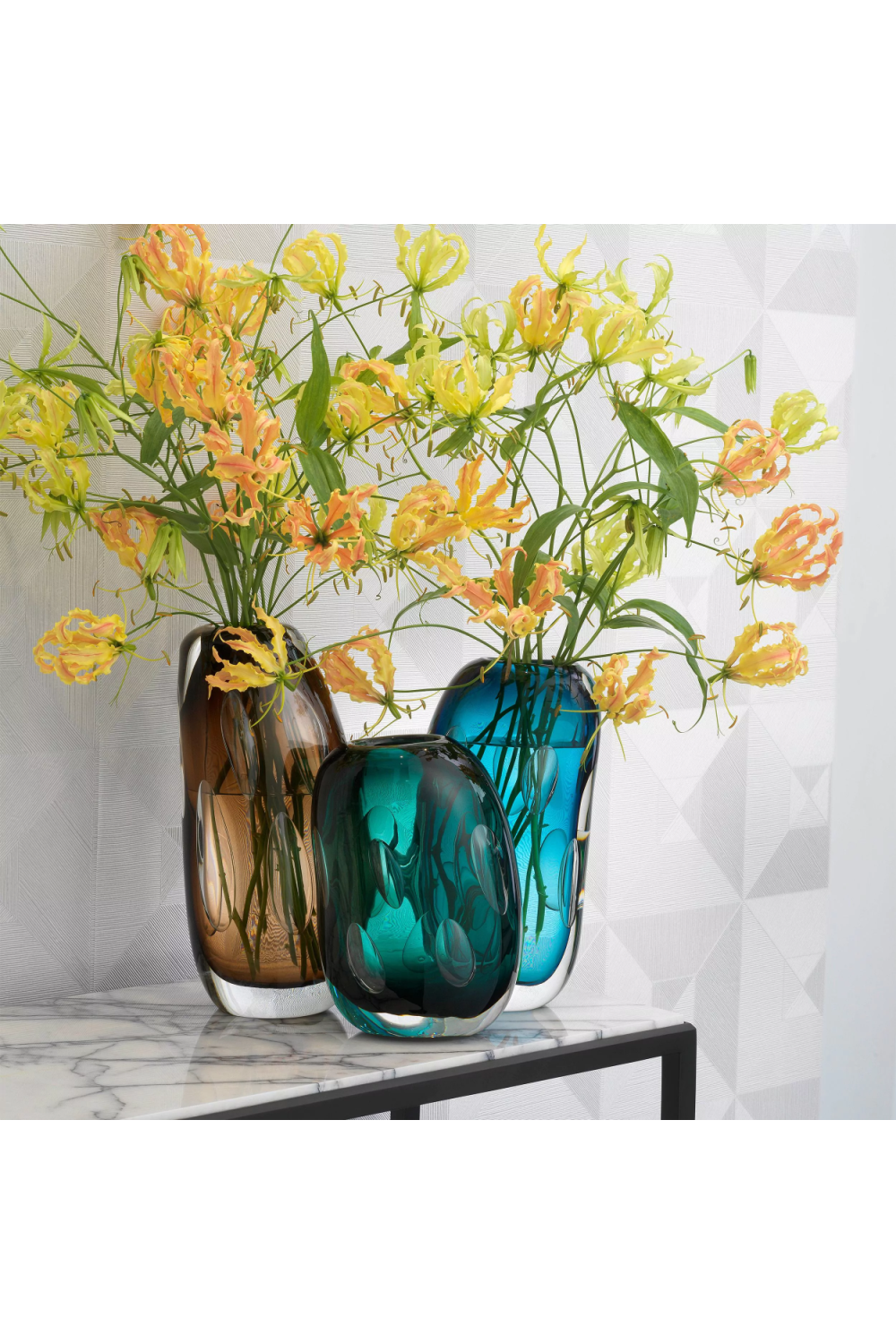 Blue Handblown Glass Vase M Sianni | Eichholtz Miami
