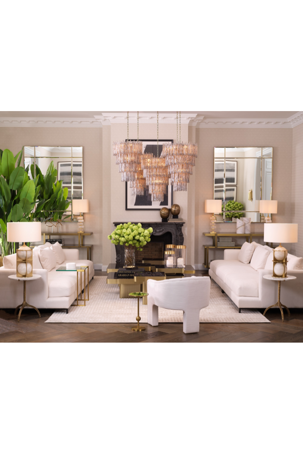 L-Shaped Glass Side Table Perry | Eichholtz Miami