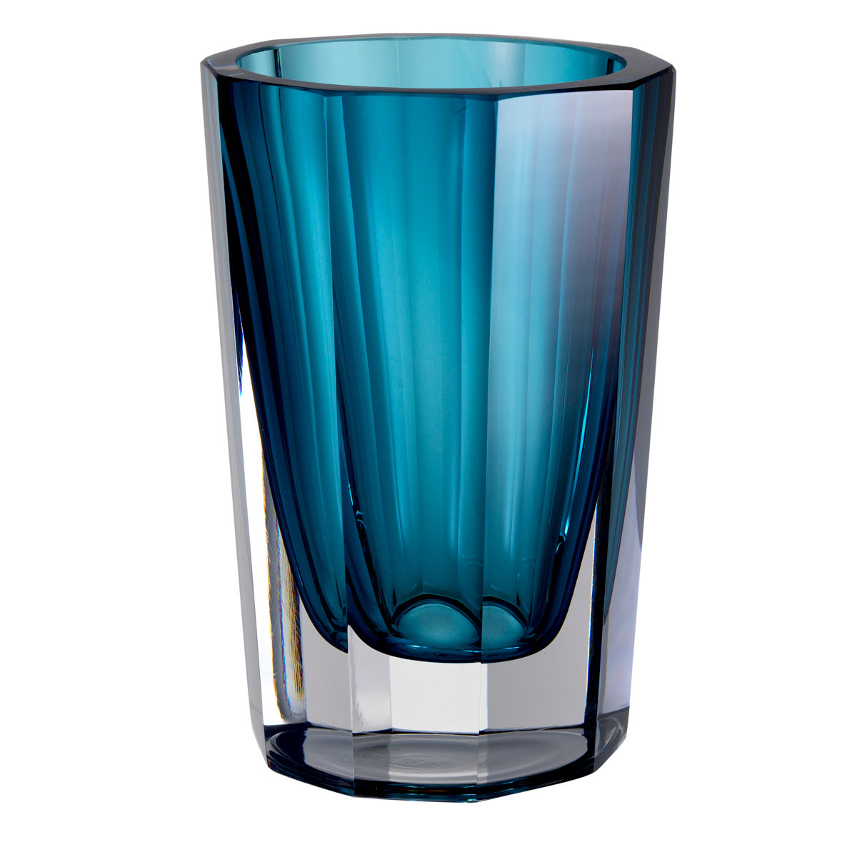 Blue Octagonal Glass Vase Chavez | Eichholtz Miami